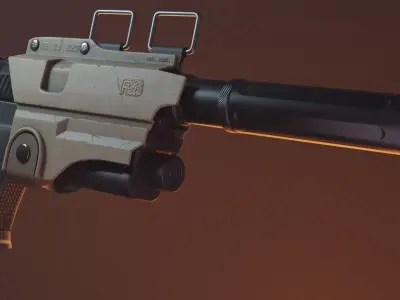 USP 45 inspired pistol Low-poly 3D model