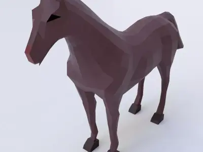 Horse cartoon 3d model  Low-poly 3D model