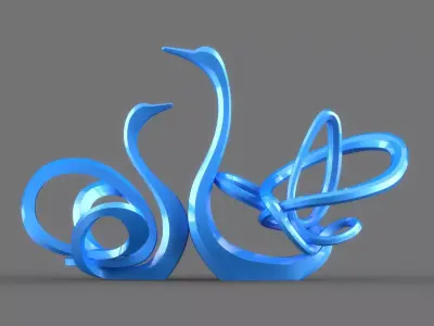 swan sculpture 3D model
