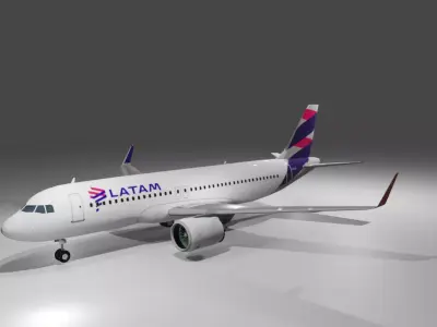 Latam Airbus a320neo 3d model Low-poly 3D model