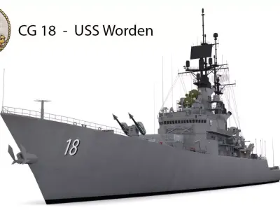 CG 18  -  USS Worden Low-poly 3D model