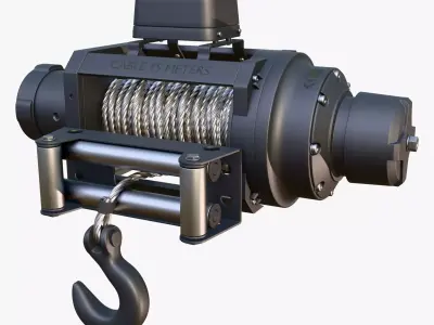 Electric Winch with Steel Cable M1 3D model