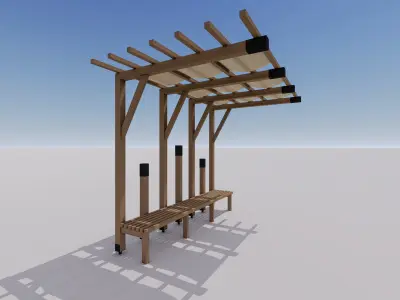 Outdoor Bench 3D model get