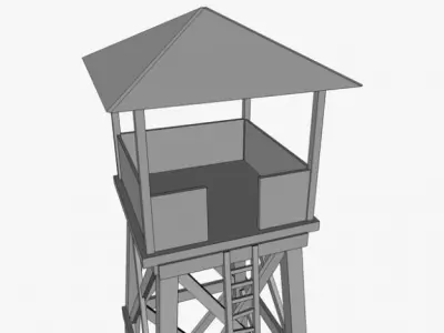 Watchtower wooden watch tower 3D model