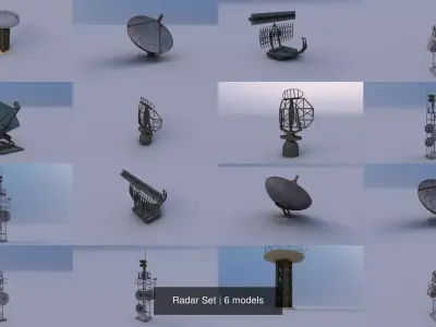Radar Set radio tower 3D Model Collection