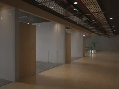 Offices Coworking interior design 3D model
