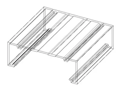 Aluminum Extruded Door Jamb w Screw MOD AL-082sh Low-poly 3D model