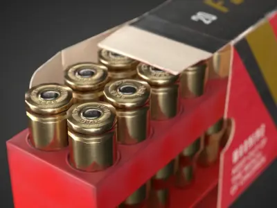 Rifle cartridges ammunition pack - 3D  VR  AR game ready Low-poly 3D model