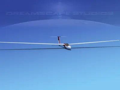 Schleicher ASW 22 Sailplane V09 3D model