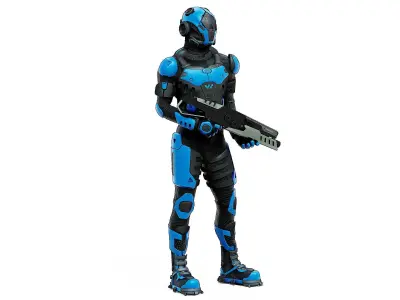 MECHA SOLDIER-J  Rigged for Unreal Engine - Unity - MIXAMO  3D model
