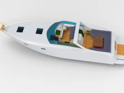 recreational boat 2 3D model