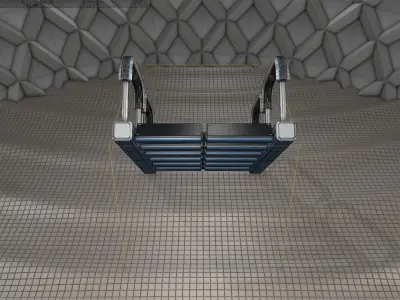 Sci-Fi Stairs - 27 - Blue Version  Low-poly 3D model