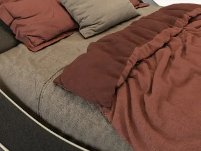 Leather Bed no 2 Free 3D model