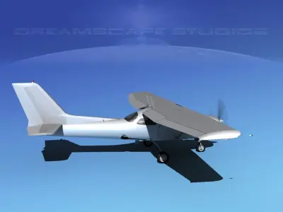 Cessna 172RG Cutlass Bare Metal 3D model