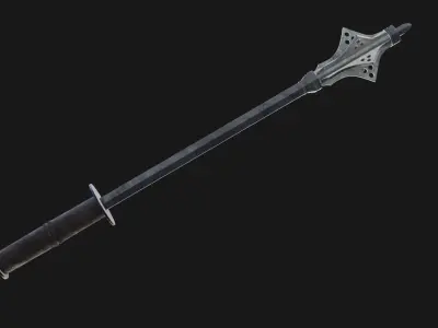Medieval mace Low-poly 3D model 19