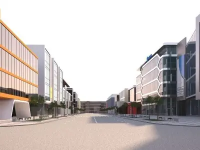 Shopping street - boulevard 3D model