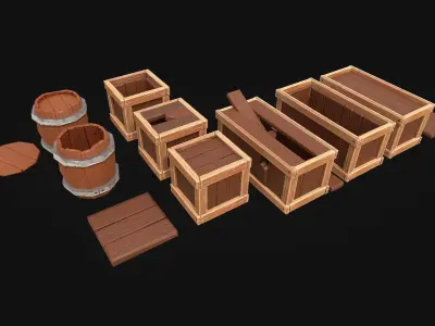 Mobile Village Props Low-poly 3D model