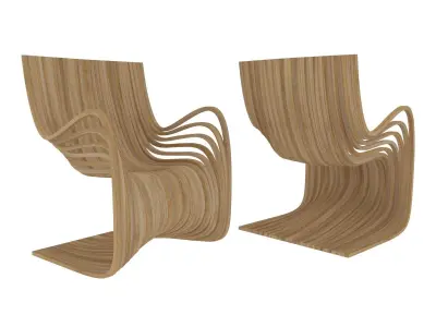 PIPO CHAIR from Piegatto Low-poly 3D model