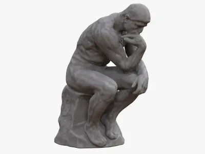 The Thinker Stone Statue 3D model