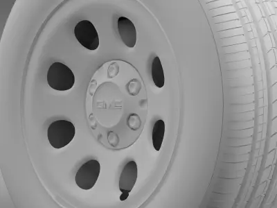 GMC Yukon Police wheel 3D model