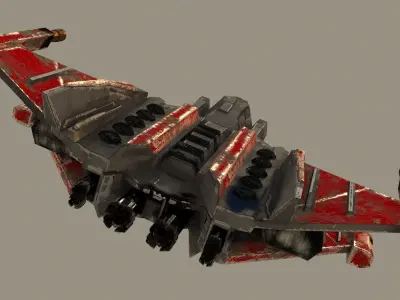 Sci fi space fighter  Low-poly 3D model