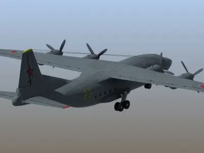 An-12 Cub Transport Aircraft 3D model