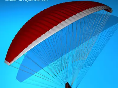 Red Paraglider 3D model