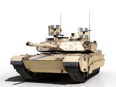 3 coatings of USA ARMY M1A2 SEP V3 Abrams Main Battle Tank Low-poly 3D model