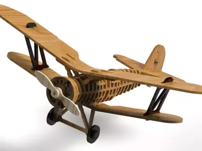 Japanese Wooden Model Plane Ki-Gu-Mi 3D print model