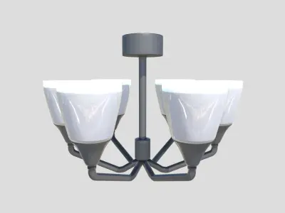 Uplighter light fixture with four lights Free low-poly 3D model