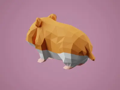 Stylized Hamster Low-poly 3D model