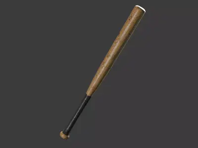 Game-Ready Realistic Wooden Baseball Bat Dirty PBR Low-poly 3D model
