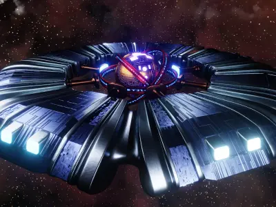 UFO 2 Sphere Core Spaceship - Ovni - Flying Saucer 3D model