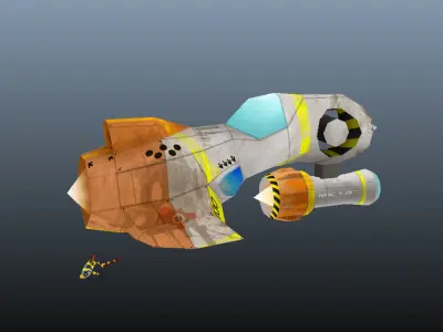 ASSAULT SHIP Low-poly 3D model