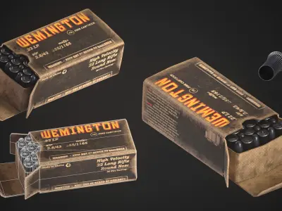 Ammo and Props Pack Free low-poly 3D model