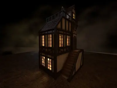 Detailed Medieval House 2 Low-poly 3D model