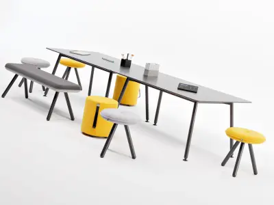 Meeting Table Set - NET WORK PLACE by Koenig Neurath 3D model
