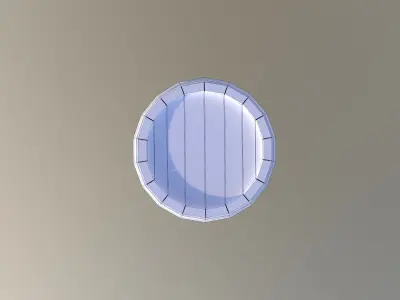 Wooden Barrel Free low-poly 3D model 9