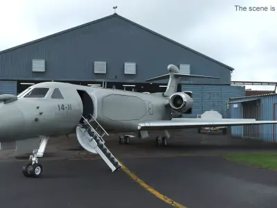 Gulfstream G550 CAEW Rigged 3D model