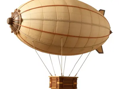 Vintage Airship model pack Low-poly 3D model