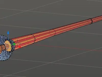 Low Poly Knight Jousting Lance Low-poly 3D model