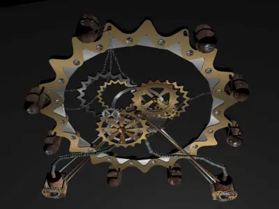 Big Wheel Low-poly 3D model