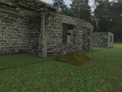 Ancient Incomplete Building Low-poly 3D model