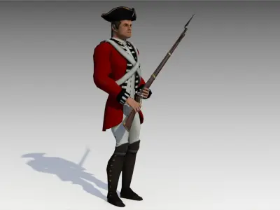 British Redcoat Soldier Low-poly 3D model
