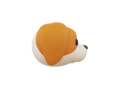 Prop172 Beagle Dog Head 3D model