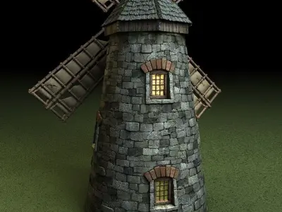 Medieval Windmill 3D model