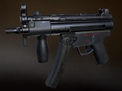 MP5K-N Submachine Gun Low-poly 3D model