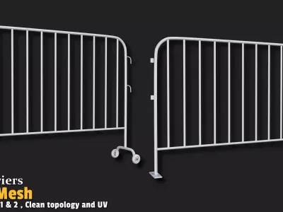 10 Barriers Base Mesh VOL01 Low-poly 3D model