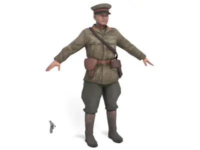 Japanese Officer Low-poly 3D model