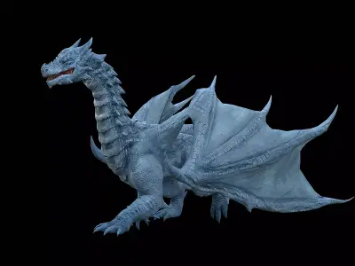 The Dragon - 4 Legs 2 Wings Dragon Low-poly 3D model
